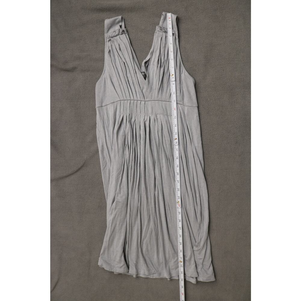 TWENTY ONE Babydoll Dress Women Small Heather Gray Pleated Stripes Sheer Shirt - Picture 4 of 16